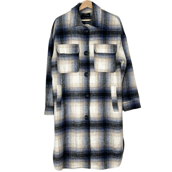 Timing Plaid Shacket Long Sleeve Button Down Top - Picture 2 of 8